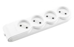 
			Socket blok Ovivo, 4-socket, non-grounded, white, (20)