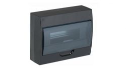 
			Distribution box IEK, KREPTA 12-socket, IP41, black, surface, 200x255x95mm, plastic, with transp. door