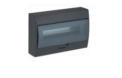 
			Distribution box IEK, KREPTA 18-socket, IP41, black, surface, 365x220x100mm, plastic, with transp. door