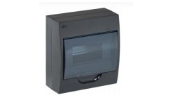 
			Distribution box IEK, KREPTA 8-socket, IP41, black, surface, 200x184x95mm, plastic, with transp. door